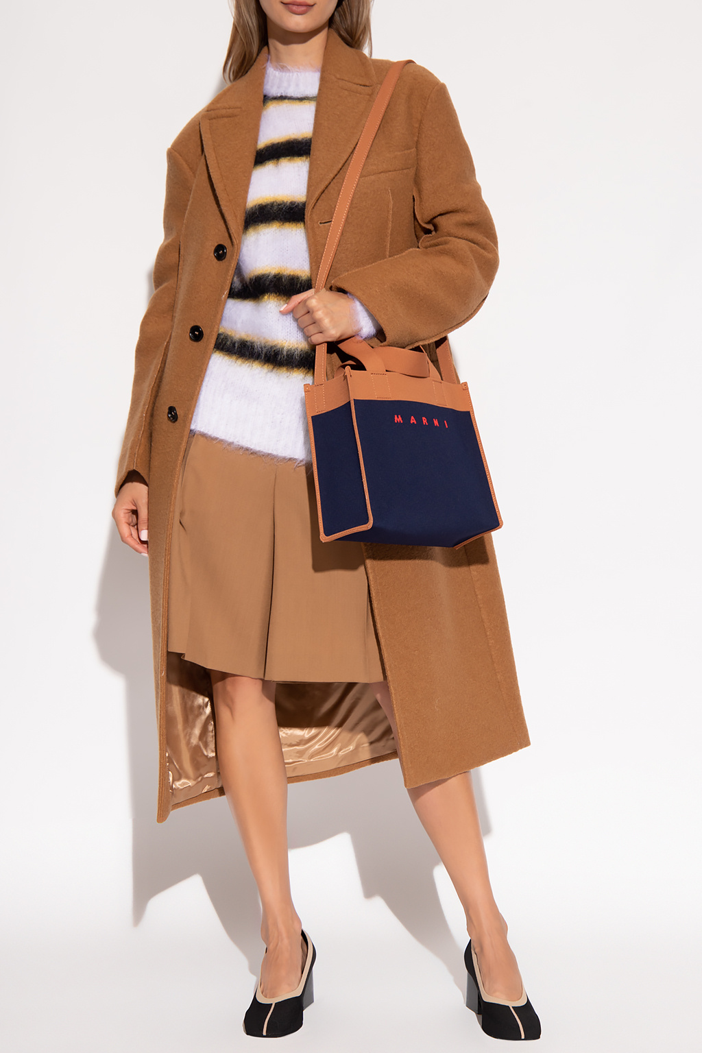 Marni logo patch cotton sweatshirt - Striped sweater Marni